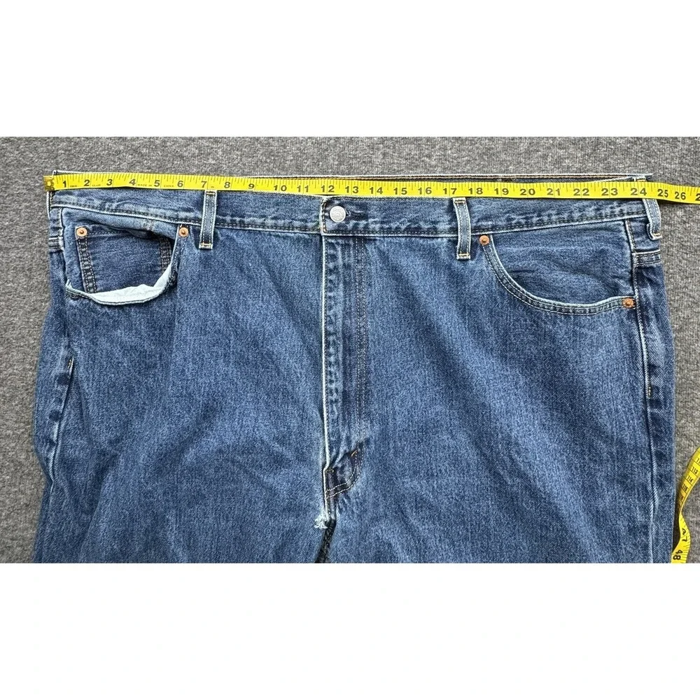 Levis 550 Relaxed Fit Mens Blue Jeans‎ Mens Size 50x32 Fits 50x31 Denim *Hole*
